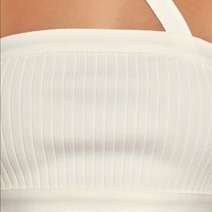 Dance Hall White One Shoulder 2Piece Bodycon midi